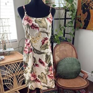 Hilo Hattie Mid Y2K Hawaiian Tropical Floral Back Zip Cotton Mini Dress